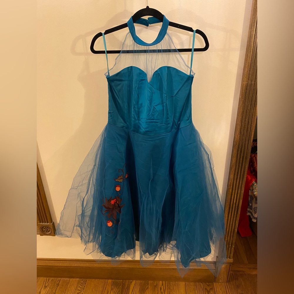 “Faith” Teal Mesh Evening Dress Bright & Beautiful NWT
